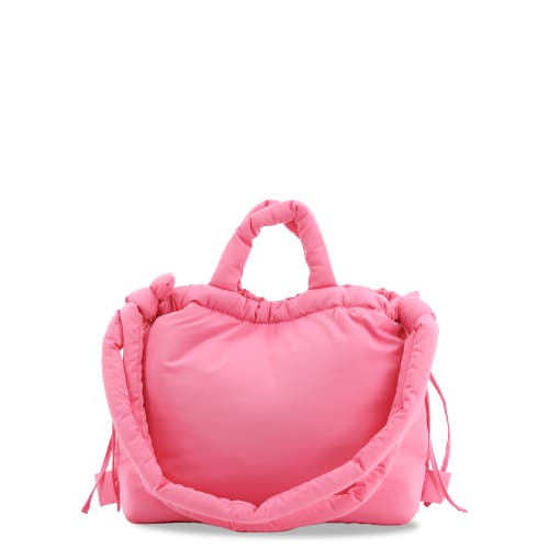 J World Puffy Convertible Tote With Adjustable Handles In Pink