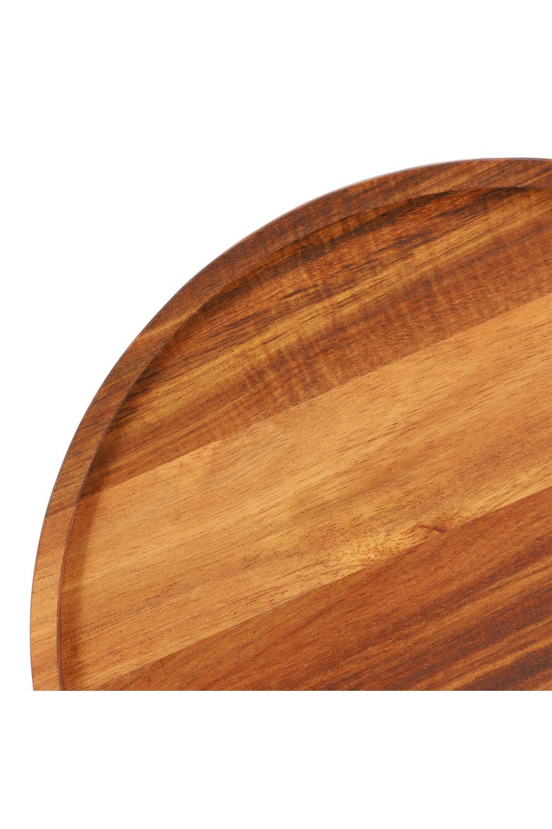 12 Inch Acacia Wood Lazy Susan Tray, Alternate, color, Acacia