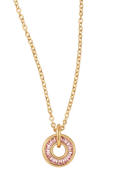 Baguette Birthstone Charm Necklace