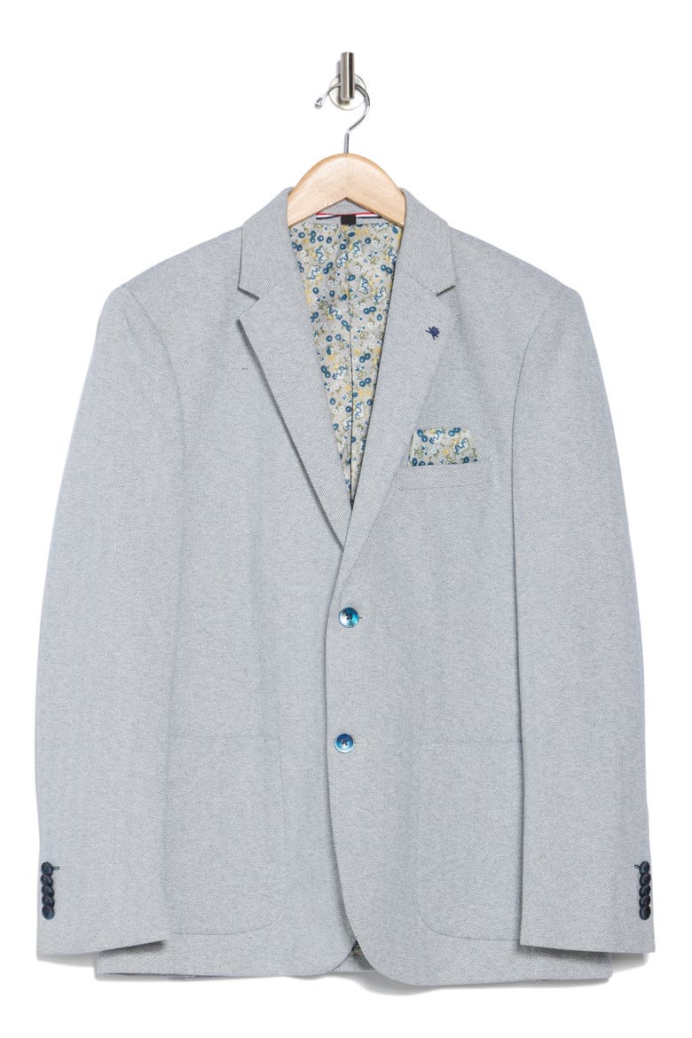 Herringbone Jersey Blazer, Main, color, BLUE