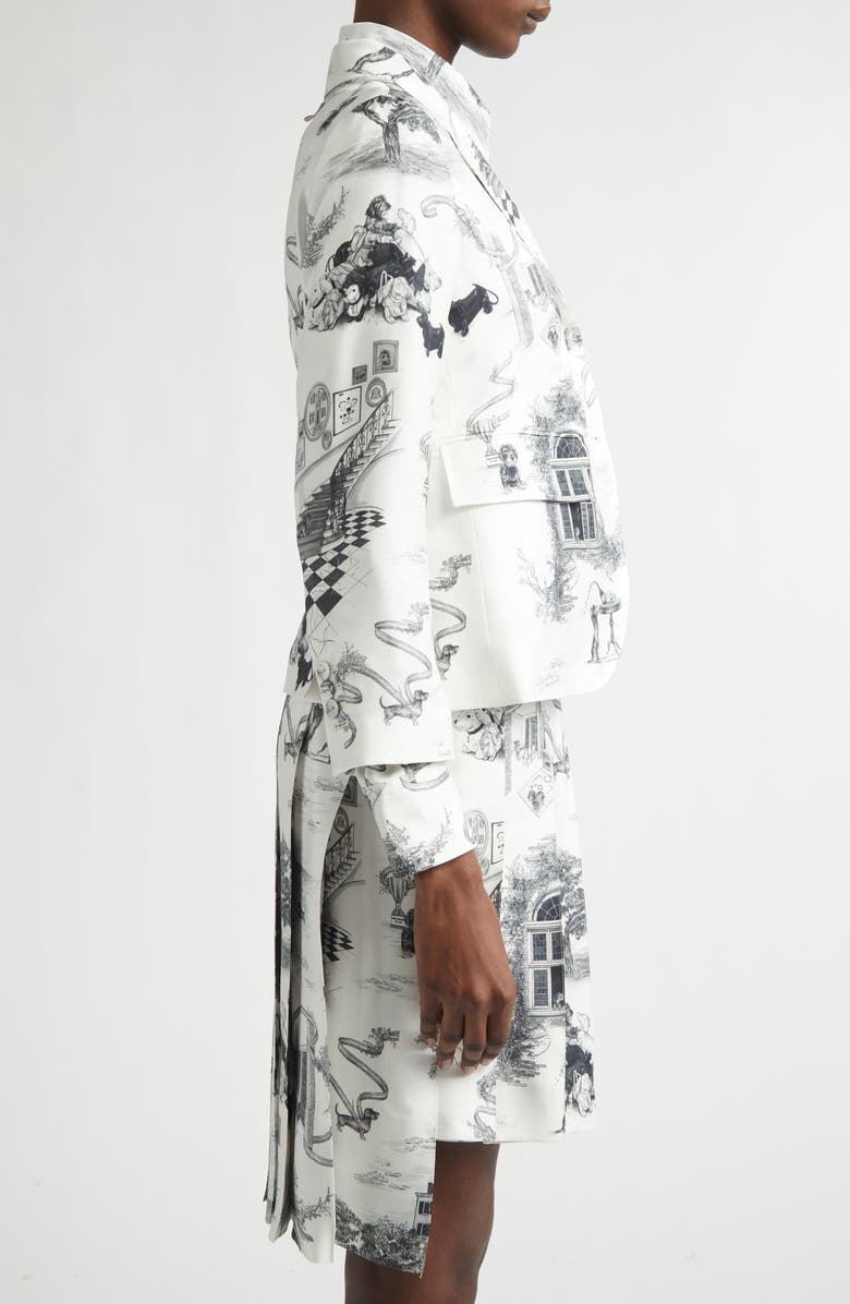 Thom Browne Hector Toile Silk Jacket, Alternate, color, Black/ White