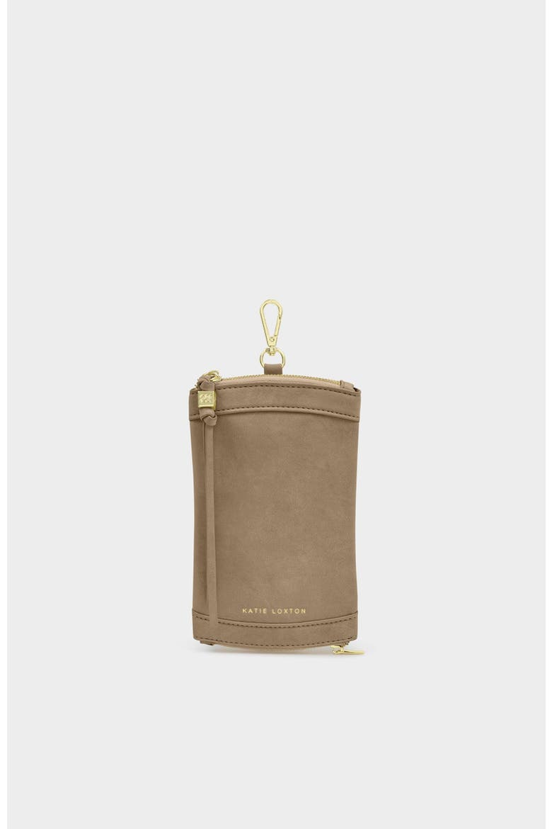 Clip On Sunglasses Case, Main, color, Taupe Suedette