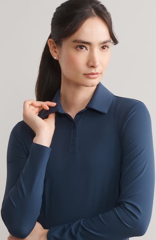 Rhone Course To Court Long Sleeve Polo In Blue