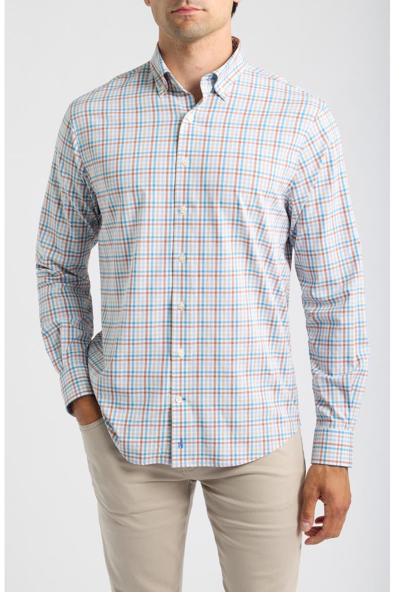 Redwood Check Plaid Long Sleeved Button Down Shirt, Main, color, CANYON