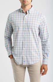 johnnie-O Redwood Check Plaid Long Sleeved Button Down Shirt