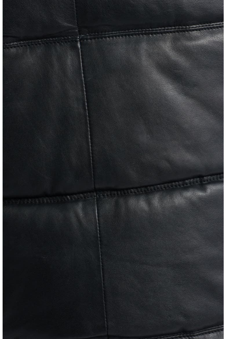 Veo Long Quilted Leather Vest, Alternate, color, BLACK