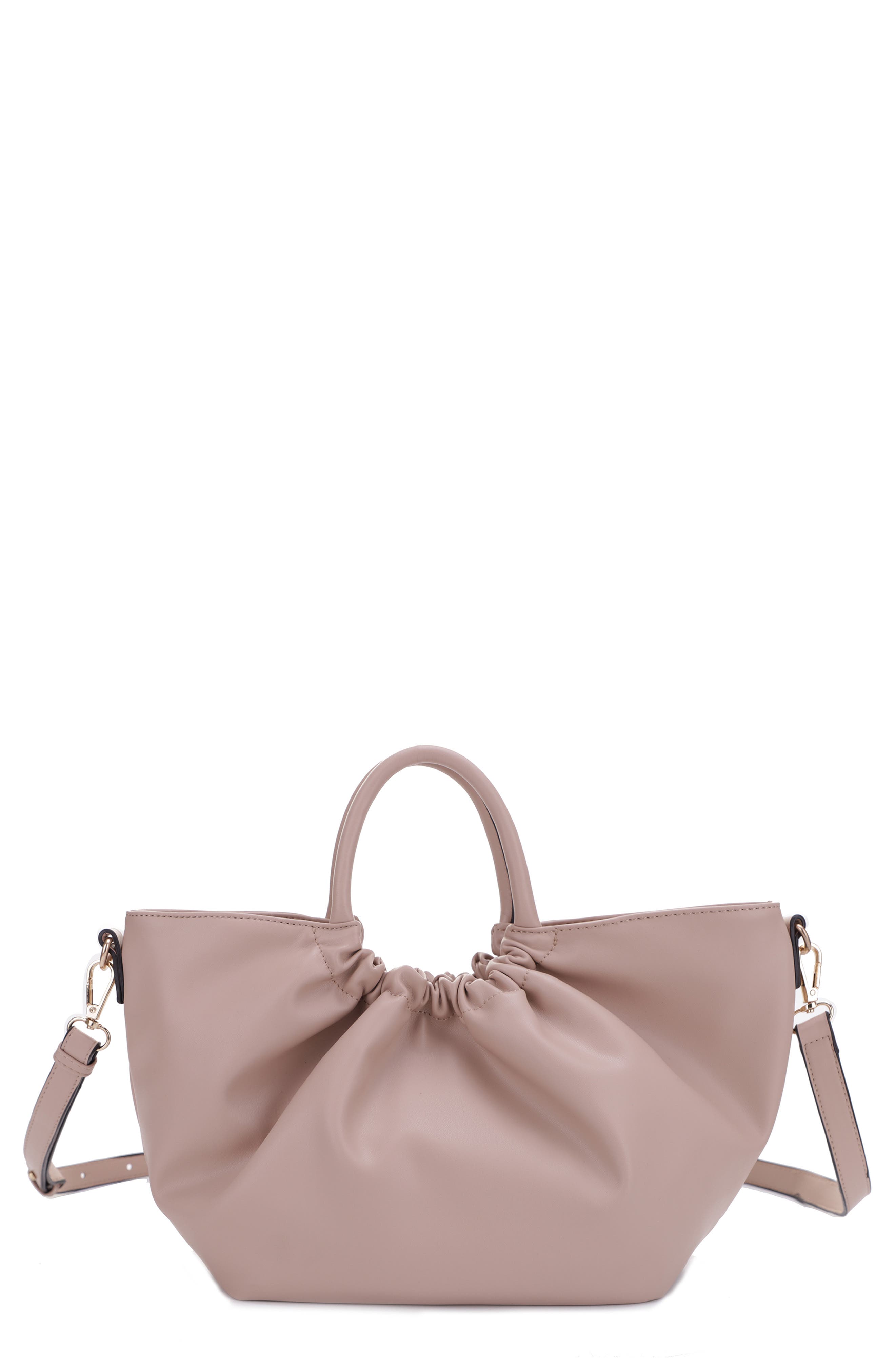 Mali + Lili Christine Vegan Leather Satchel in Camel 