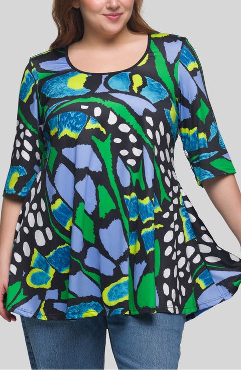 Casual Stretch Jersey Tunic Top (Plus)