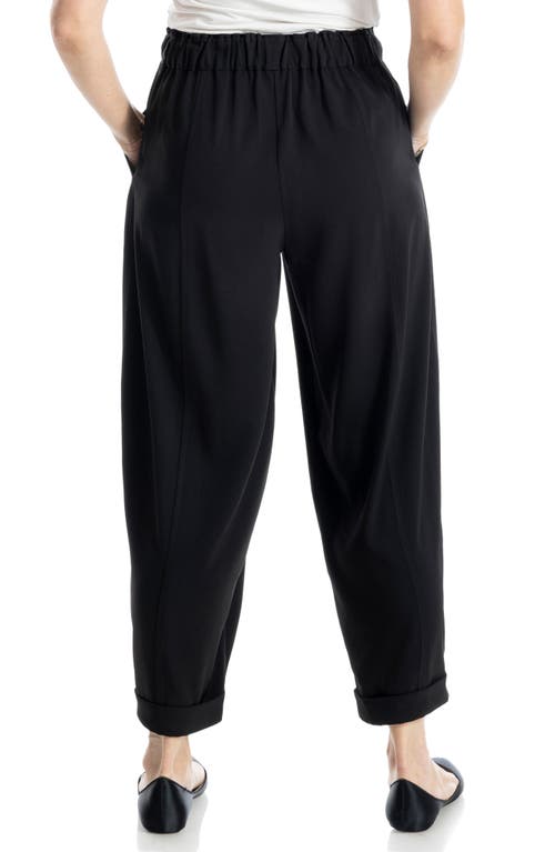 Max Studio Easy Twill Belted Barrel Pants In Black