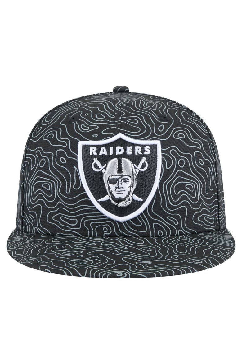 Men's New Era Black Las Vegas Raiders Geo 59FIFTY Fitted Hat, Alternate, color, Black
