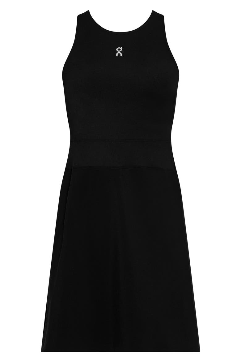 Court Split Performance Dress, Alternate, color, BLACK