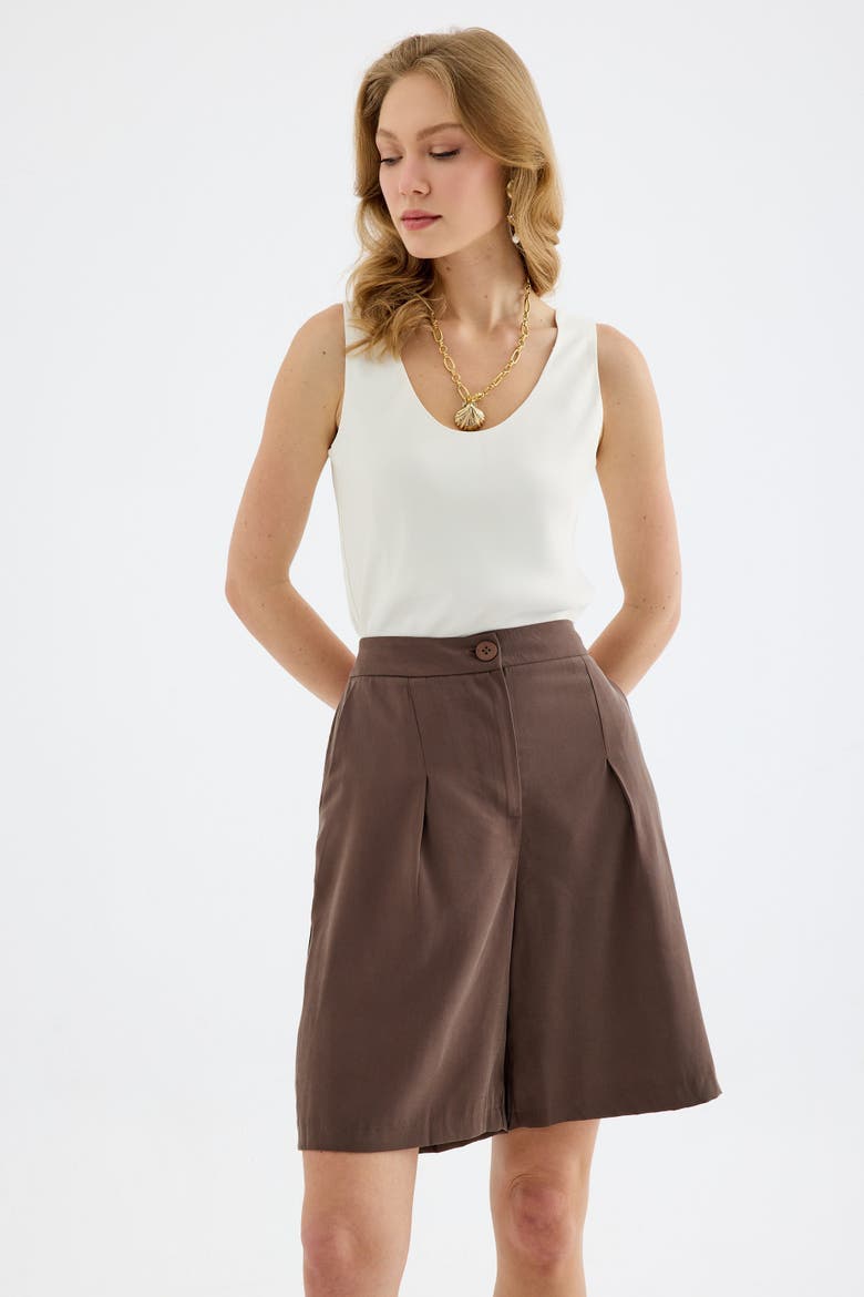 Vera Tencel Bermuda Short, Alternate, color, Brown