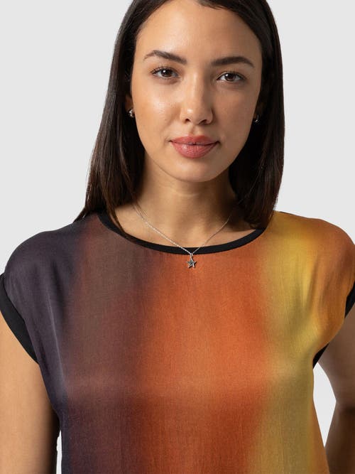Saint + Sofia Turn Up Contrast Tee In Orange
