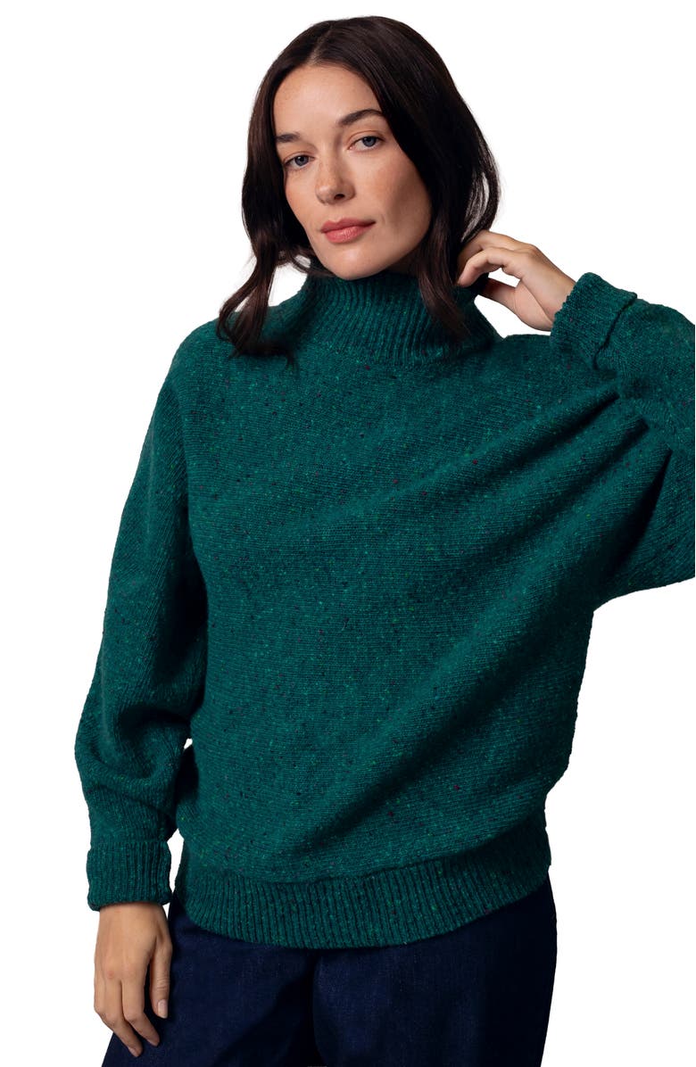 Celtic & Co. Donegal Dolman Sweater, Alternate, color, Emerald