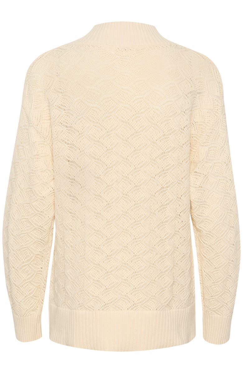 Soaked in Luxury Slmusling V-Neck Pointelle Knit Pullover, Alternate, color, Whitecap Gray