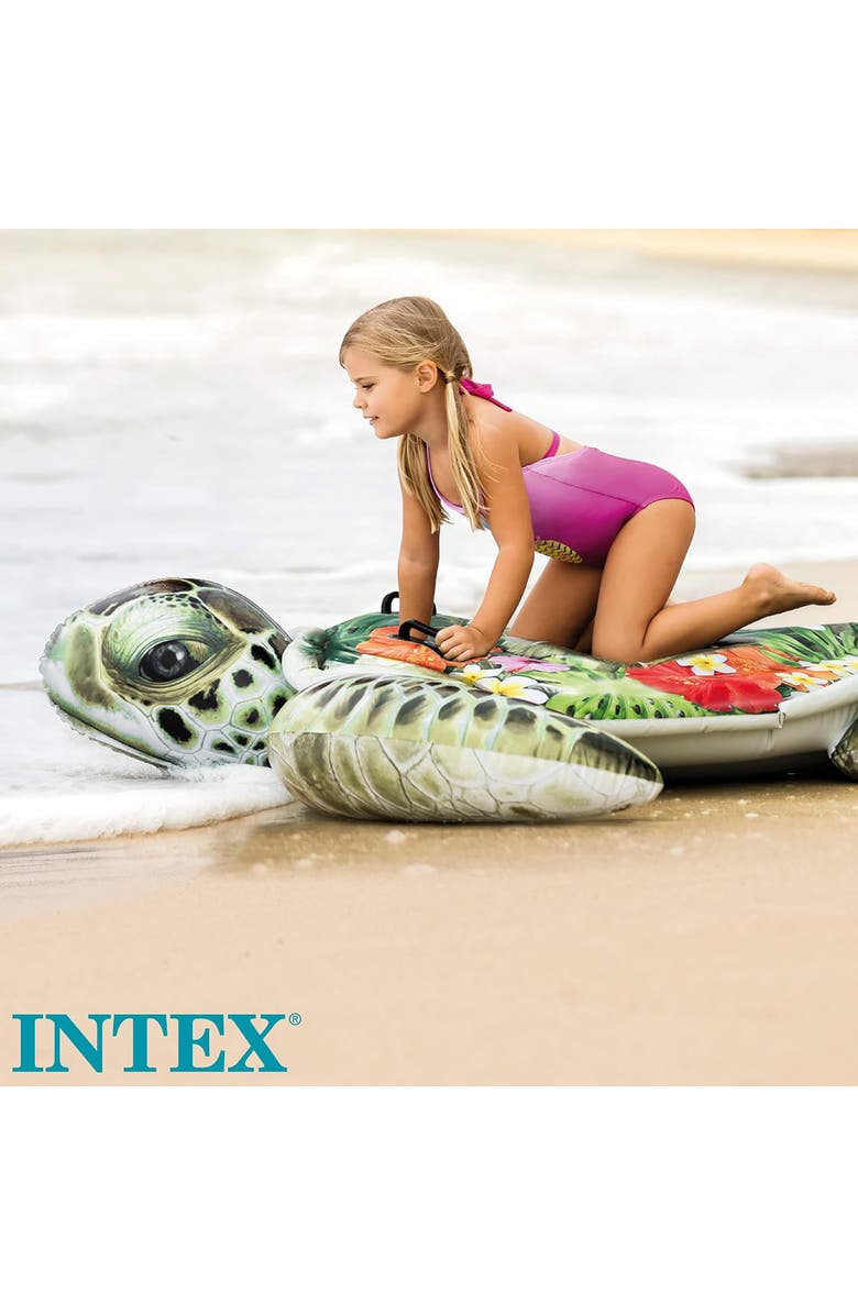 Intex Realistic SeaTurtle 75 x 67" Inflatable Water Float, Kids Ages 3+, Alternate, color, Multicolored