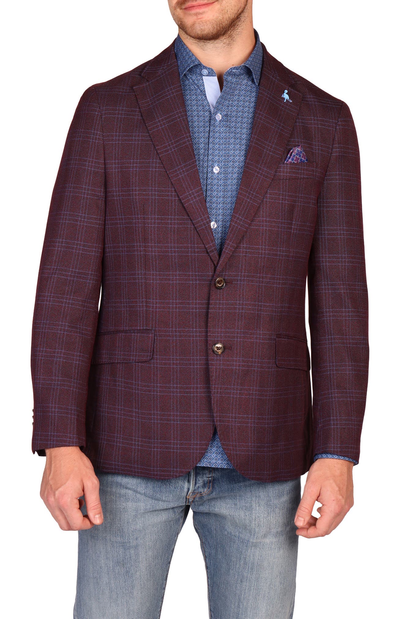 Modern Fit Glen Plaid Melange Sport Coat - image 5