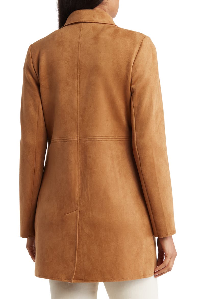 Faux Suede Car Coat, Alternate, color, TOBACCO