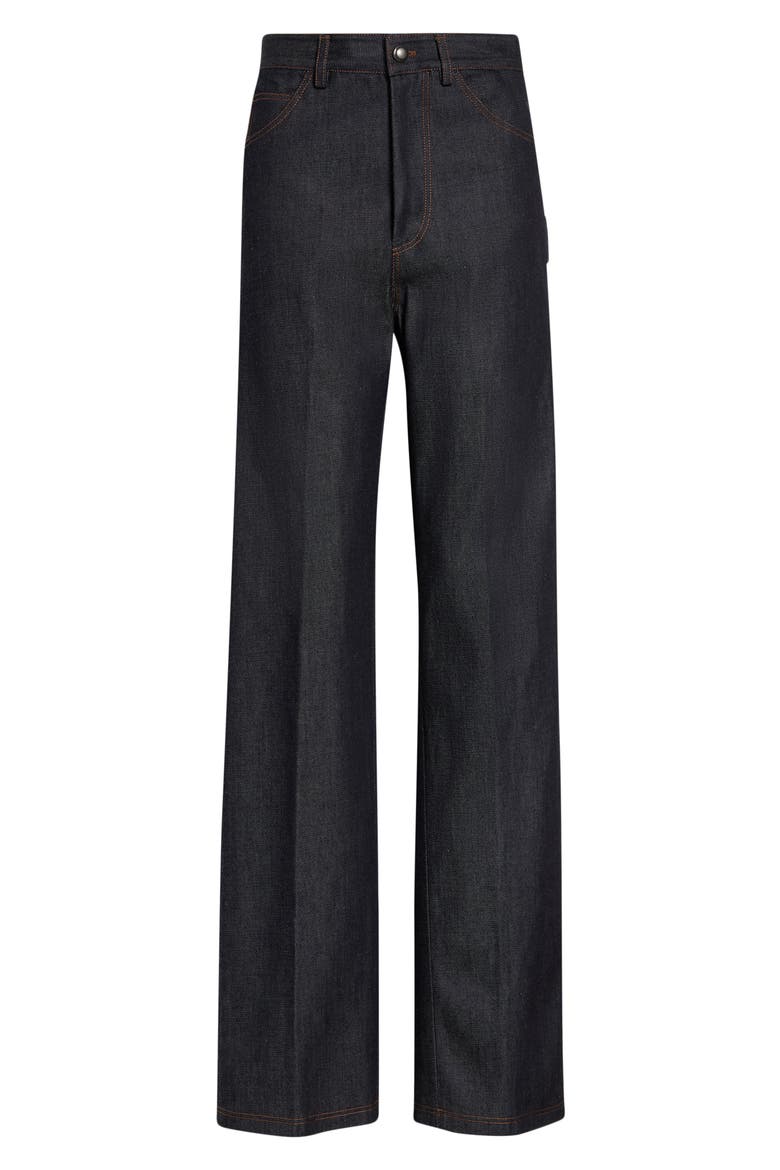 Mills High Waist Wide Leg Organic Cotton Jeans, Alternate, color, INDIGO