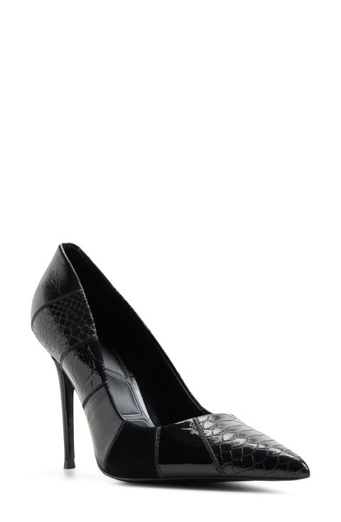 Stasyamix Croc Embossed Faux Leather Pump