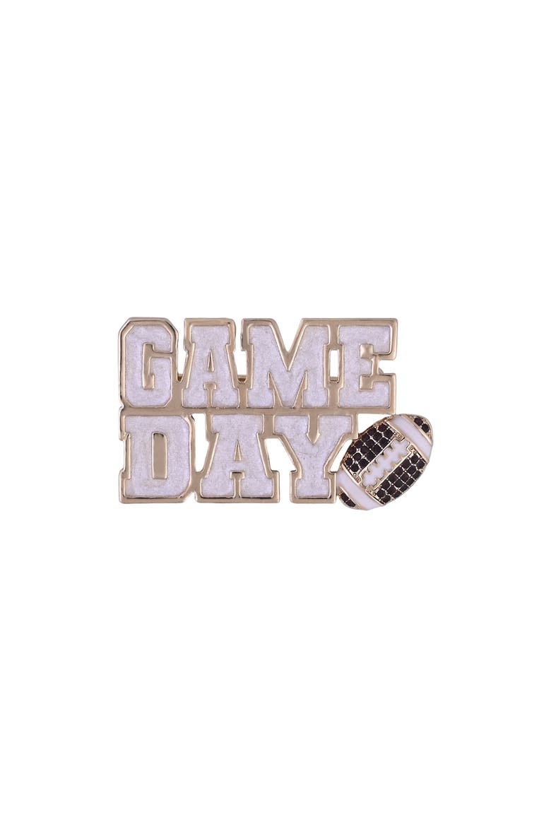 Game Day Glitter and Stone Pin, Main, color, Brown