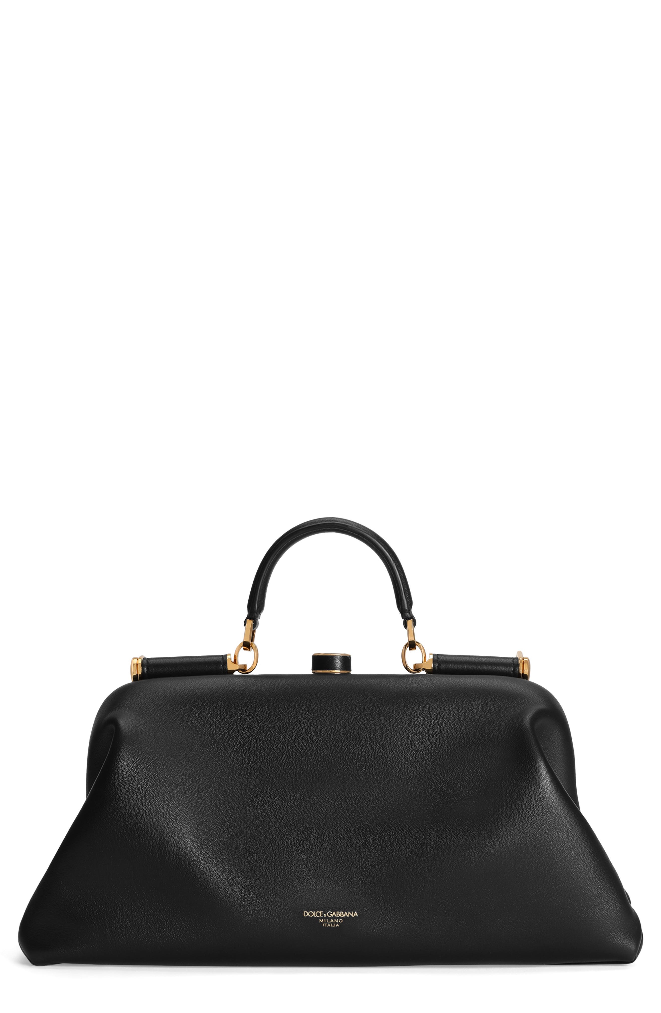 Nappa Plonge Leather Frame Bag, Main, color, NERO