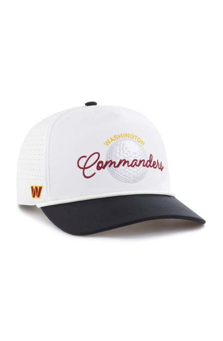 '47 Men's '47 White/Black Washington Commanders Gimmie Golf Hitch Rope Adjustable Hat, Main, color,