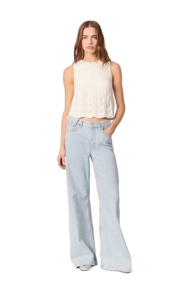 maje Faded wide-leg jeans, Main, color, Light Blue