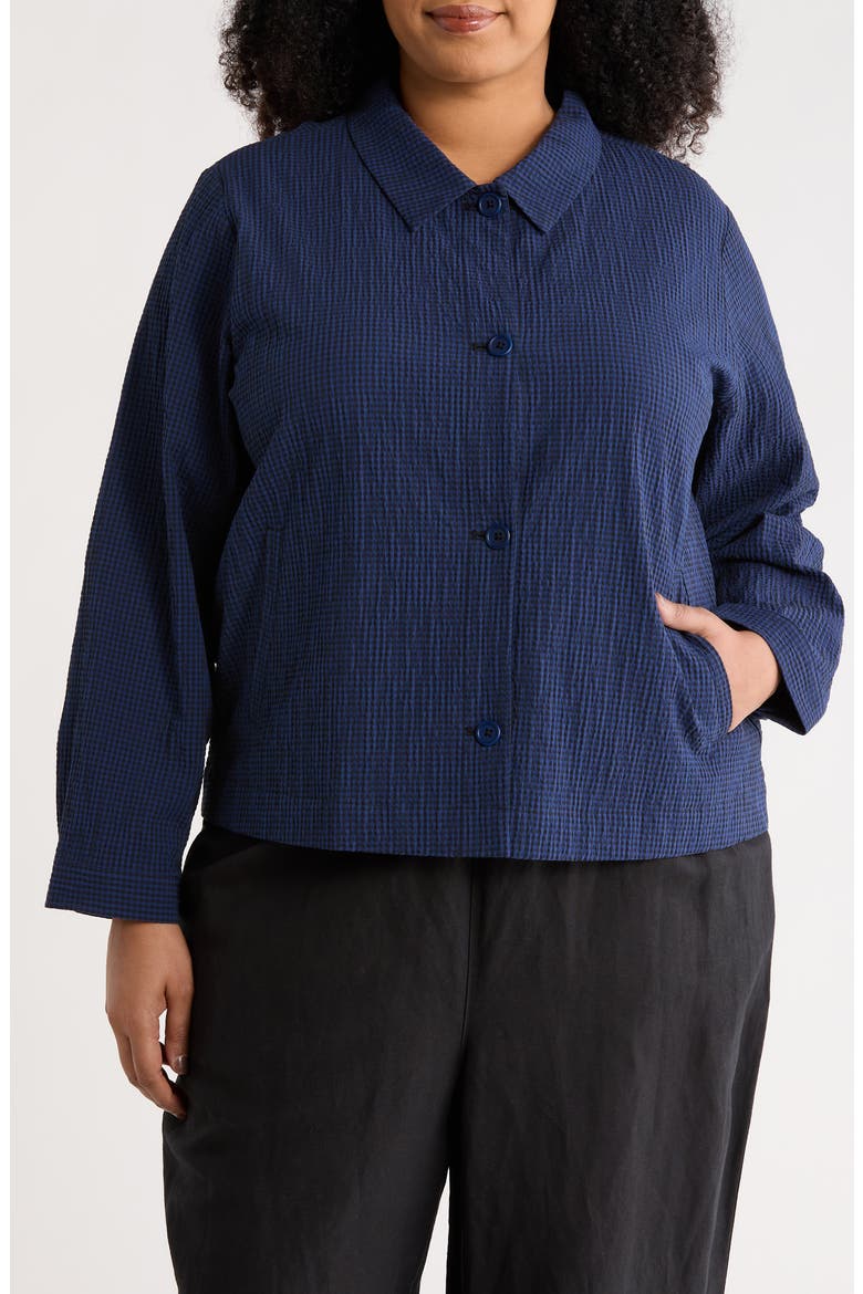 Classic Seersucker Shirt Jacket, Alternate, color, DEEP DIVE