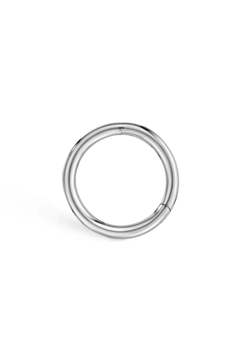 Plain Clicker Hoop, Alternate, color, 14K WHITE GOLD