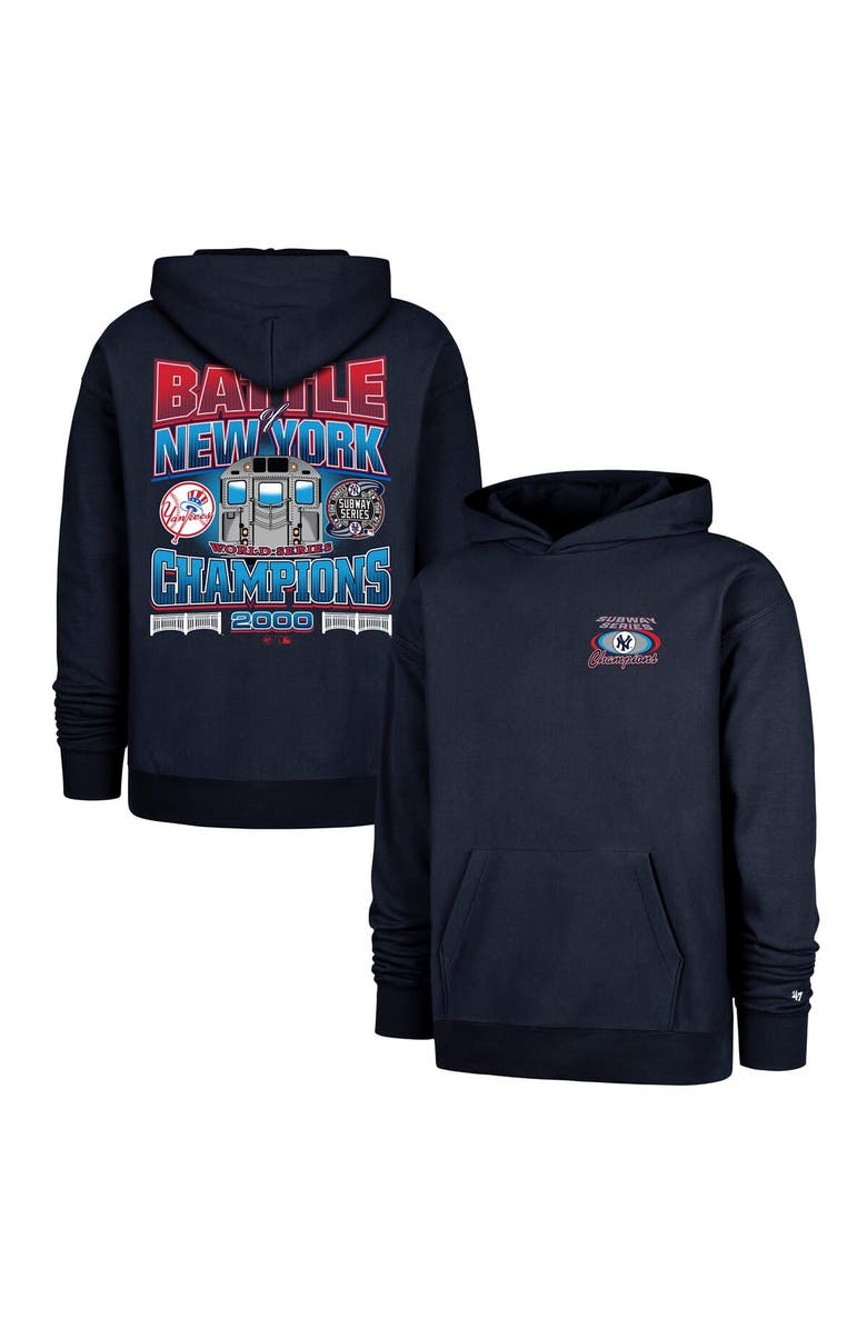 '47 Men's '47 Navy New York Yankees 2000 World Series Champions Showcase Backer Pullover Hoodie, Main, color, Navy