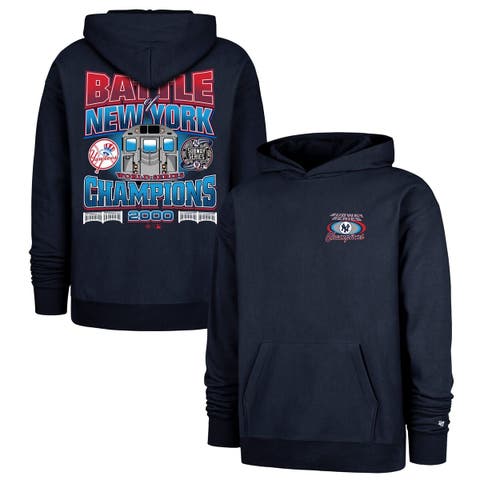 Men's '47 Navy New York Yankees 2000 World Series Champions Showcase Backer Pullover Hoodie