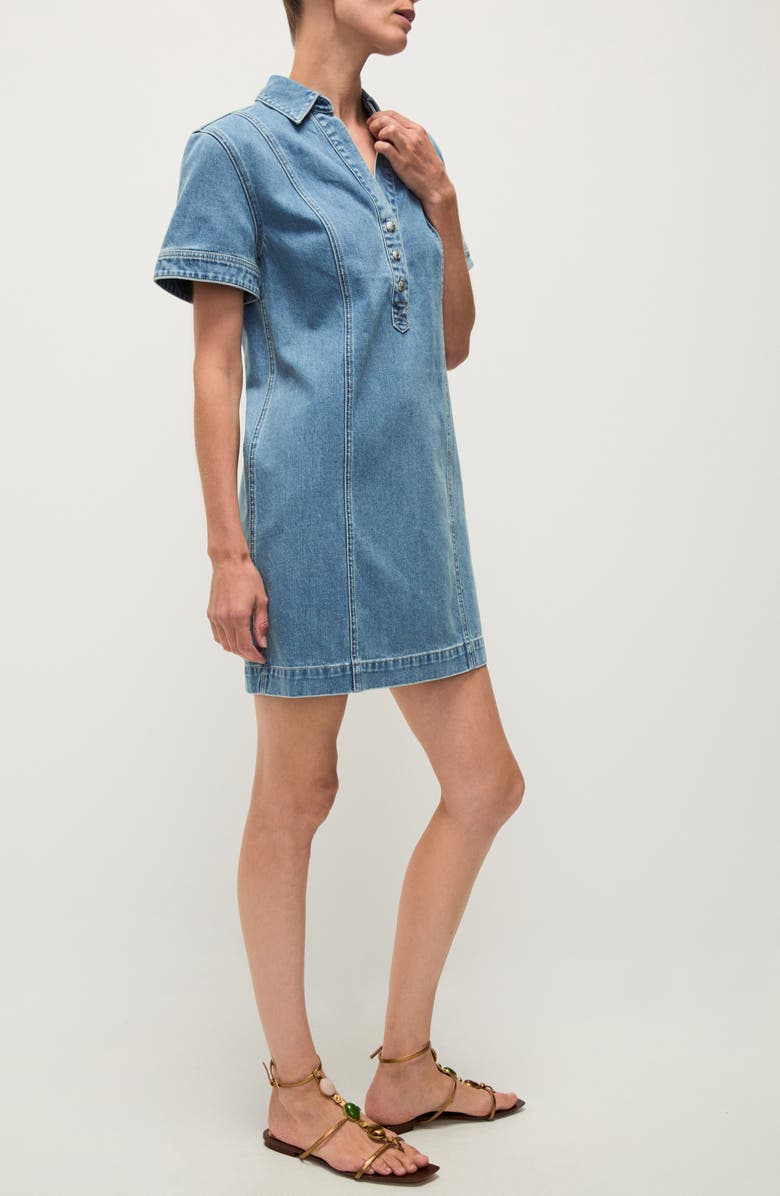 Veronica Beard Otto Denim Minidress, Main, color, Starlight