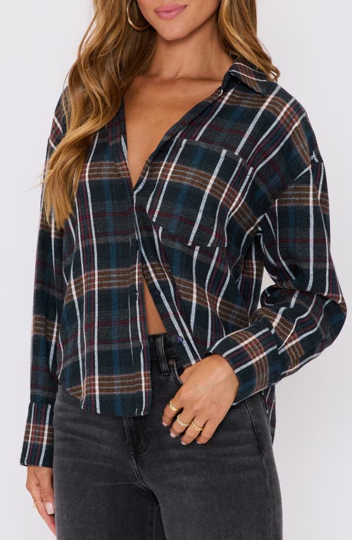 Vici Collection Auburn Plaid Button-up Shirt In Gray