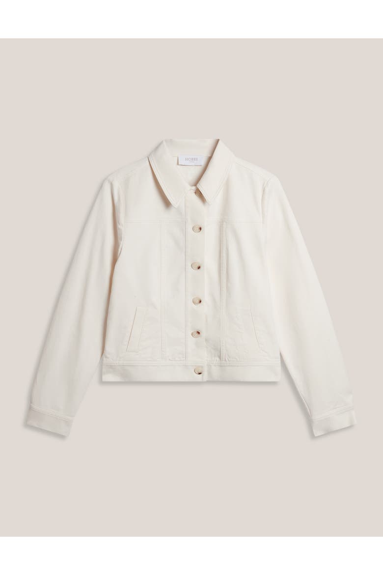 Selborne Boxy Cropped Denim Jacket, Alternate, color, Milky White