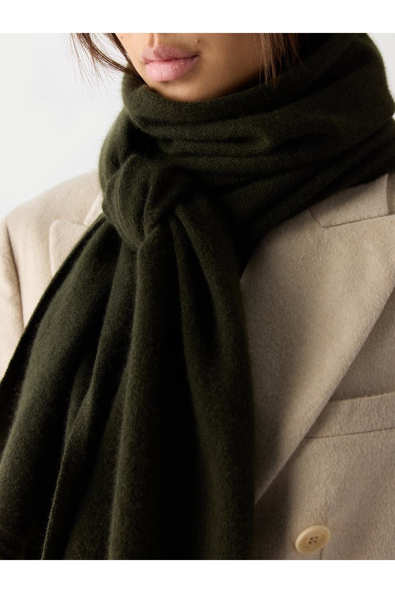 Cashmere Jersey Knit scarf, Alternate, color, capulet olive