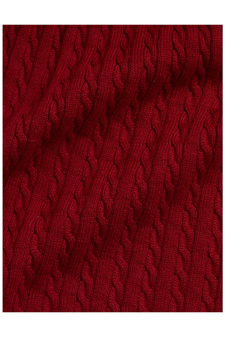 Cable Long Sleeve Cotton Sweater Dress & Bloomers, Alternate, color, RED