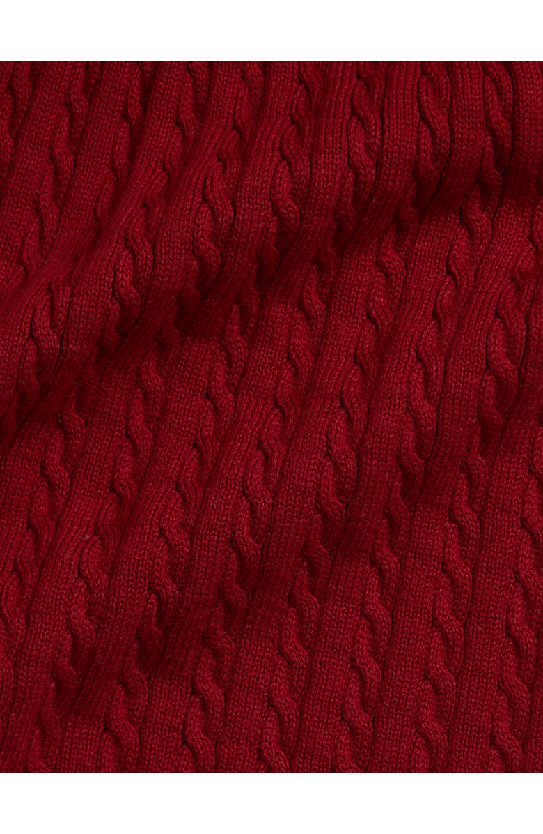 Ralph Lauren Cable Long Sleeve Cotton Sweater Dress & Bloomers, Alternate, color, Red