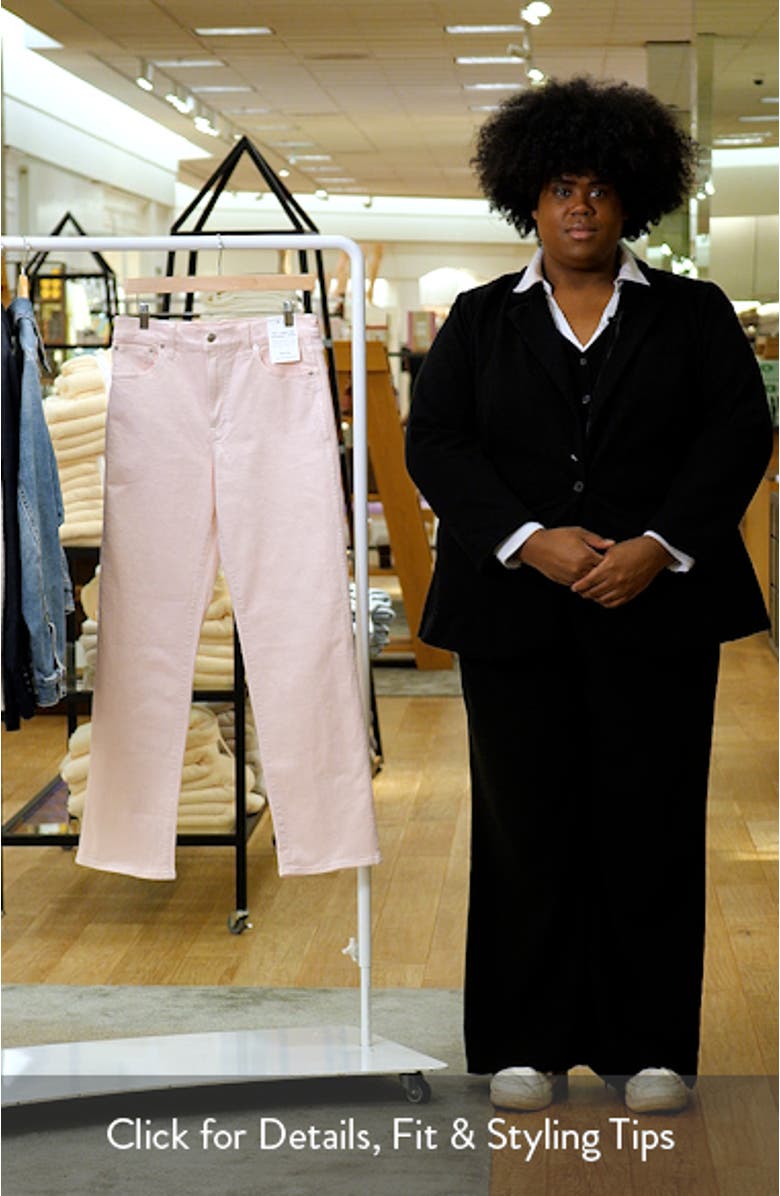 The Longline Garment Dyed High Waist Straight Leg Jeans, sales video thumbnail