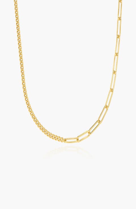 Half Gourmette & Half Link Chain Necklace