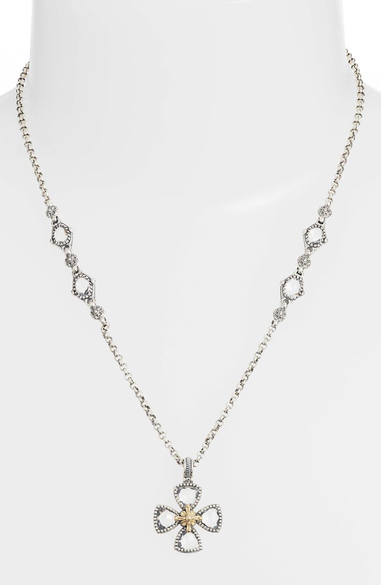 Konstantino Pythia Crystal Cross Pendant Necklace, Alternate, color, 