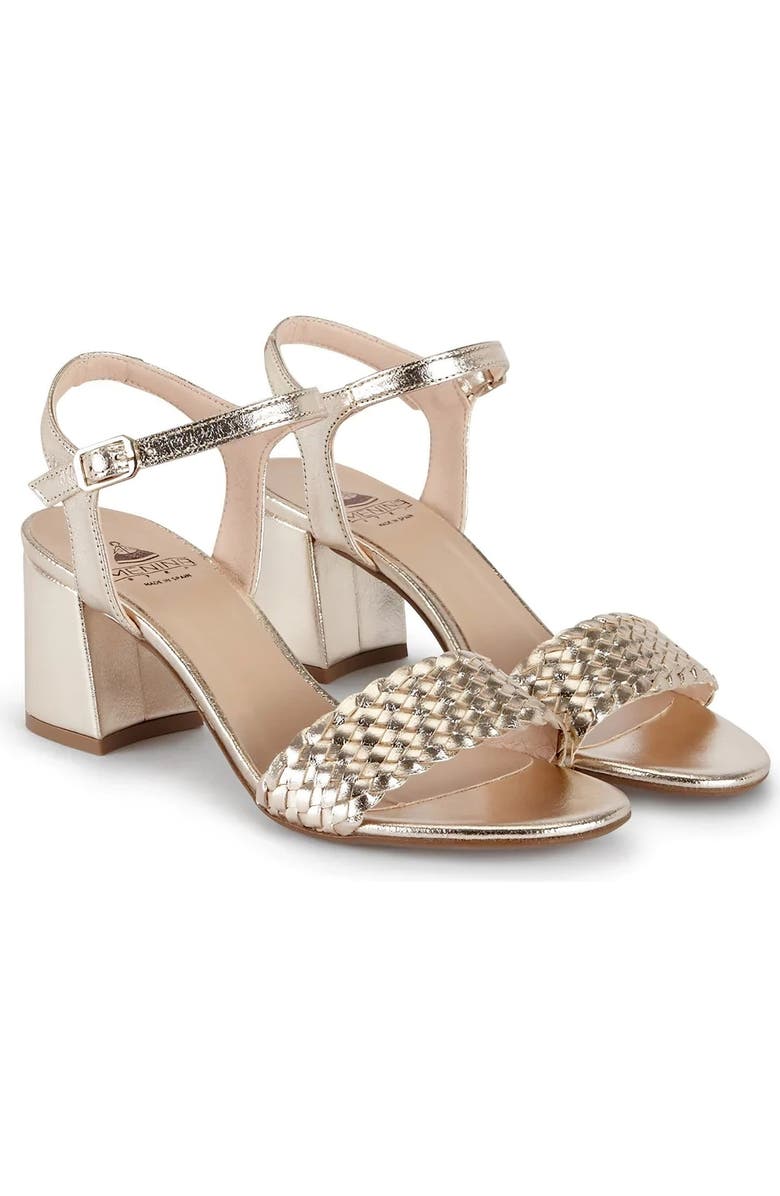 Menina Step Mia Leather Block Heel Sandal, Alternate, color, Champagne