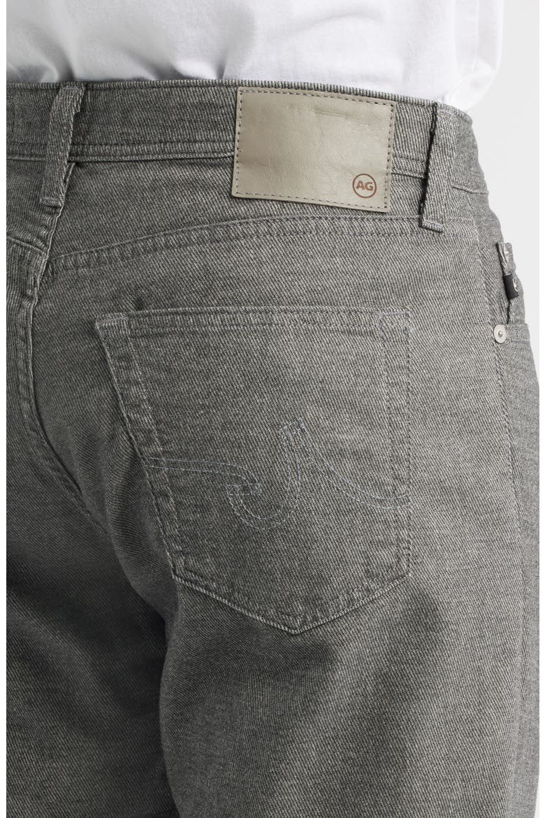 Everett Slim Straight Leg Brushed Cotton Twill Pants, Alternate, color, HEATHER CHARCOAL