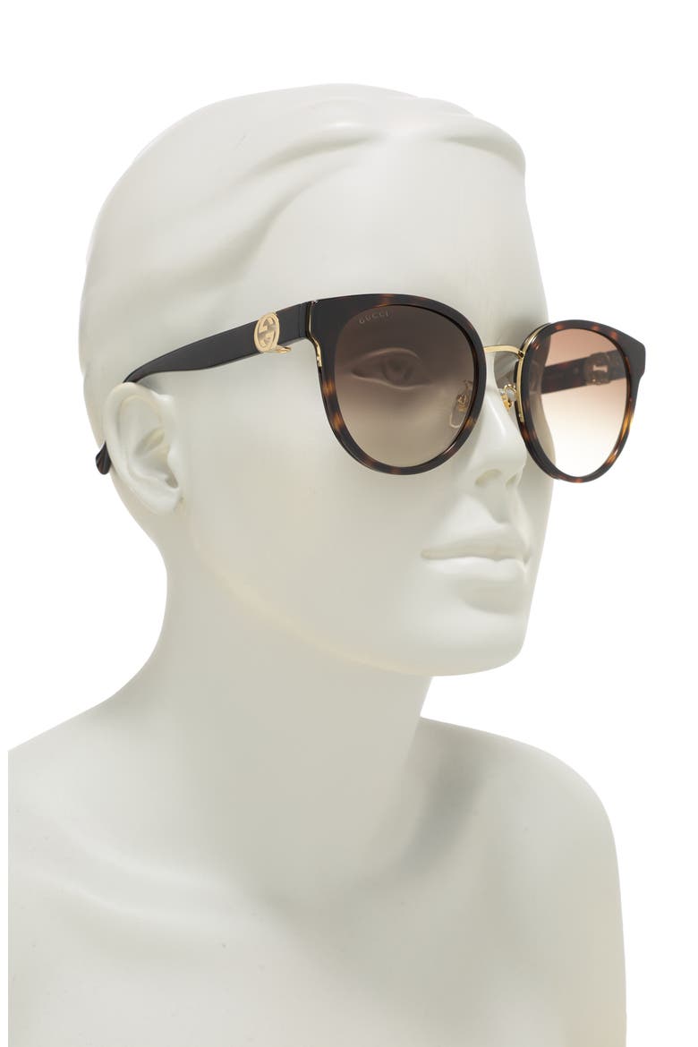 56mm Round Sunglasses, Alternate, color, HAVANA BROWN