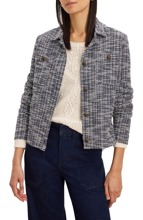 Nightfall Metallic Crop Tweed Jacket