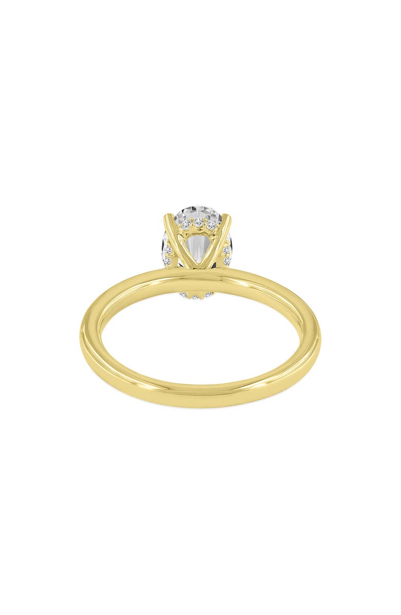LuvMyJewelry Anastasia 14K Gold Oval Cut Solitaire Hidden Halo Ring - 1.55 Ct, Alternate, color, 14K Yellow Gold