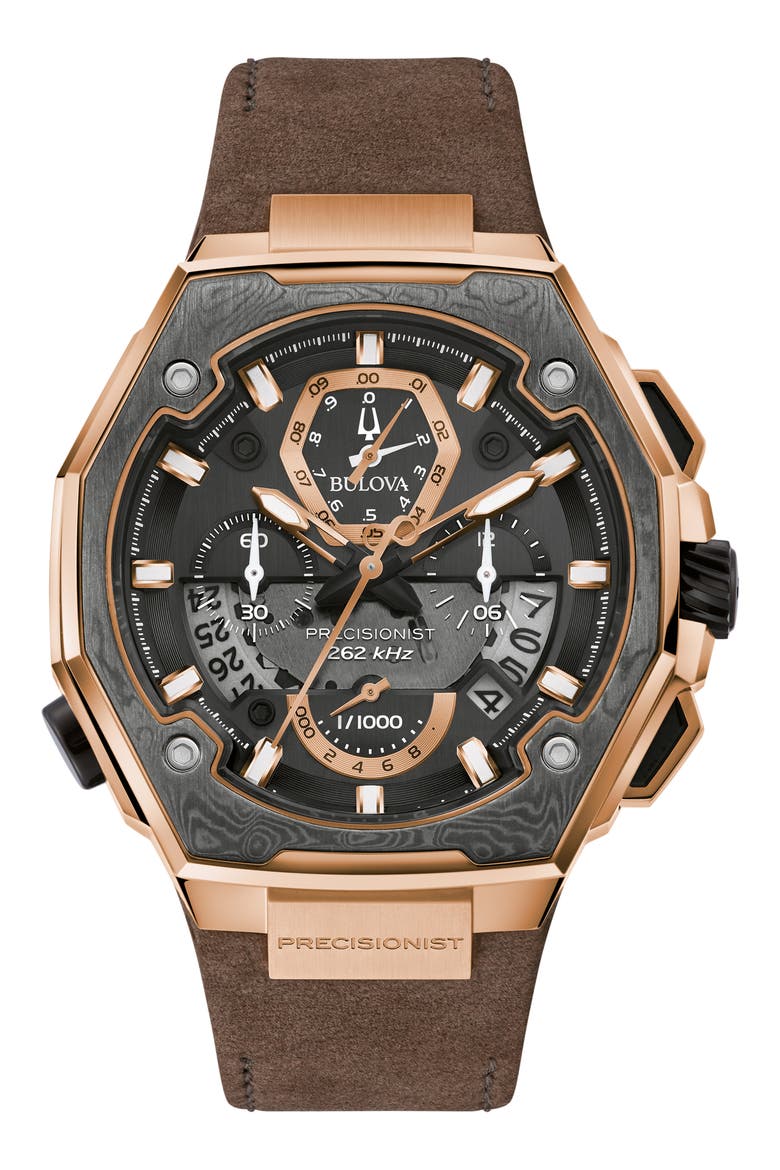 Series X Special Edition Leather Strap Watch, 45mm, Main, color, BLACK/ BROWN