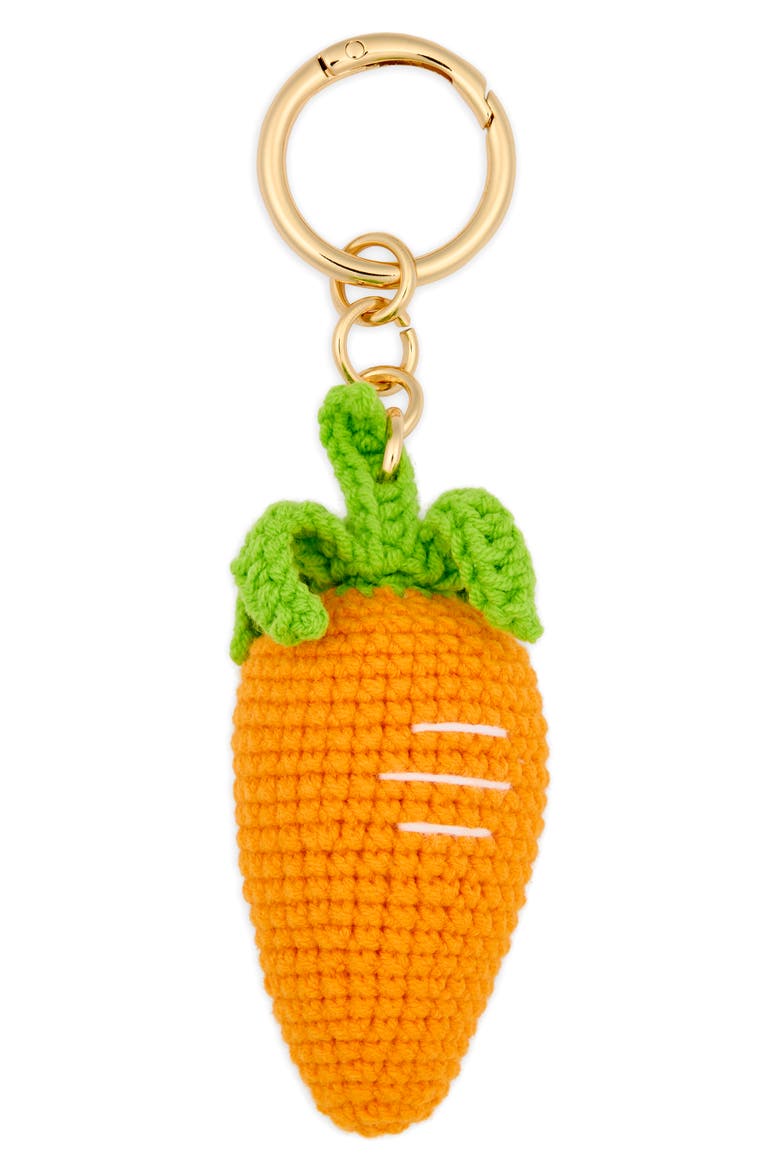 Crochet Carrot Bag Charm, Main, color, ORANGE MULTI- GOLD