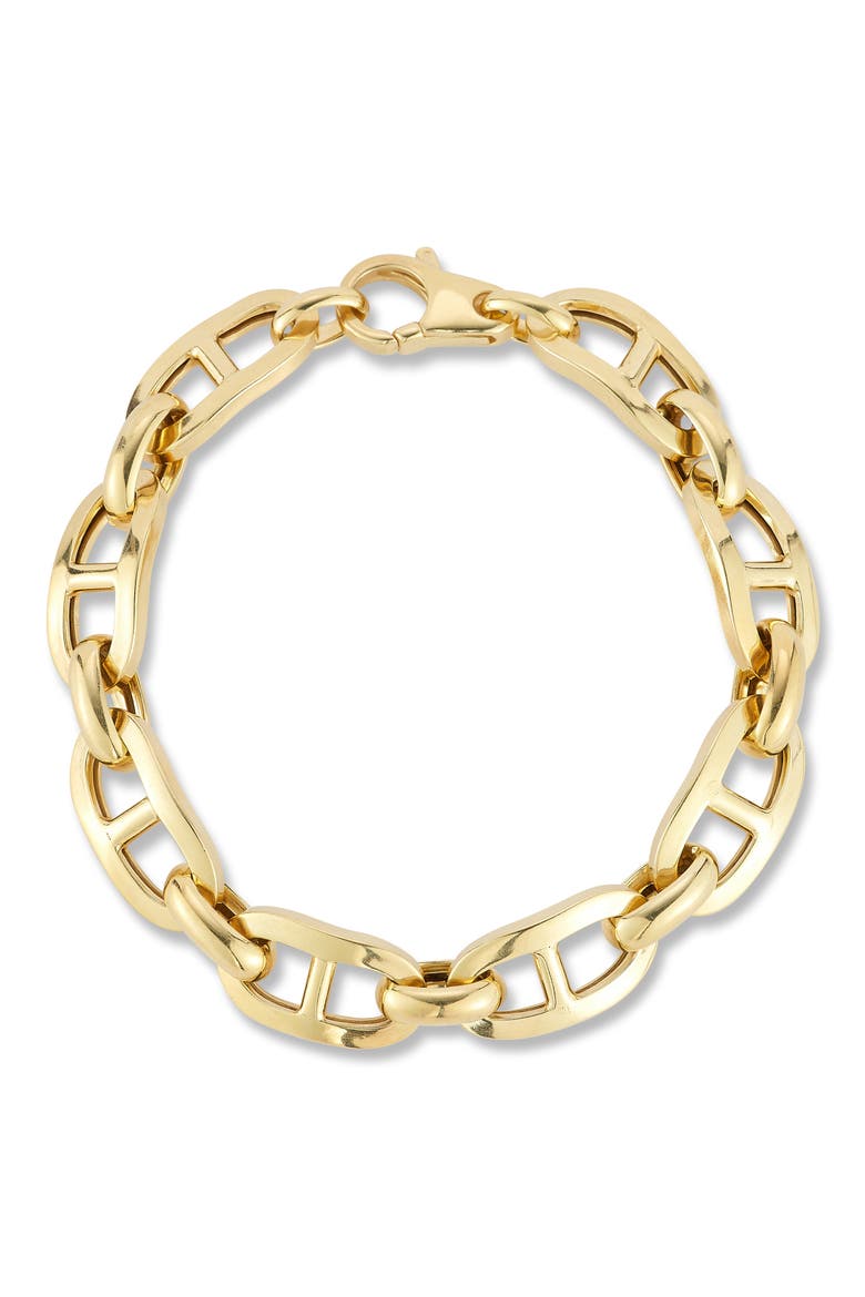 18k Gold Plated Mariner Link Bracelet, Main, color, GOLD