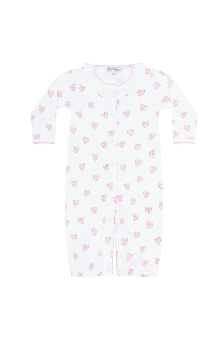Nellapima Pink Heart Print Converter Gown - Baby, Alternate, color, Pink